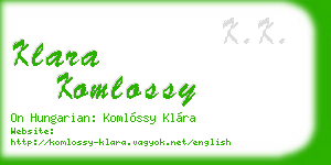 klara komlossy business card