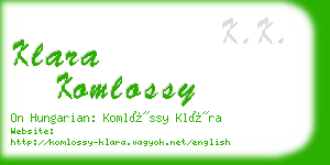 klara komlossy business card